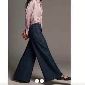 The Adi Regenerative Cotton Mid-Rise Flare Jeans by Pilcro Juniper Wash